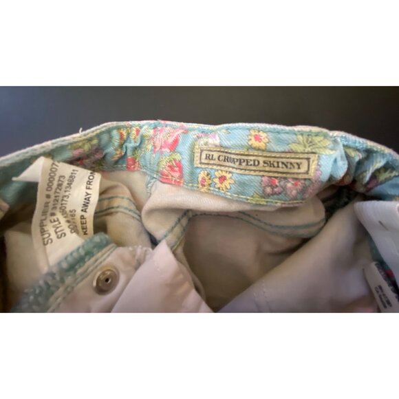 Ralph Lauren Girls Floral Printed Denim‎ Pants Jeans Size 5 Country Cute Western - Picture 4 of 8